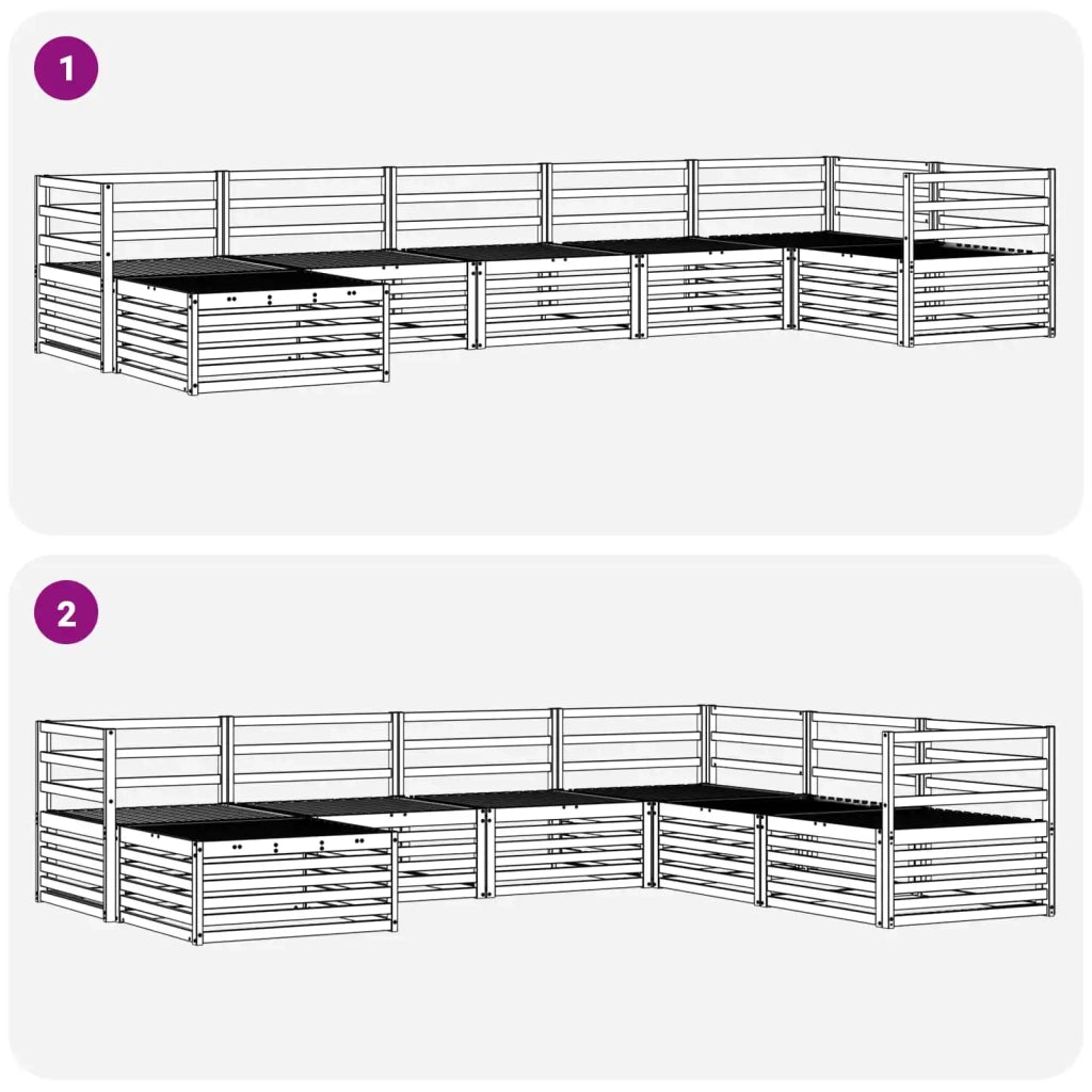 Set di divani da esterno 7 pcs Naturale