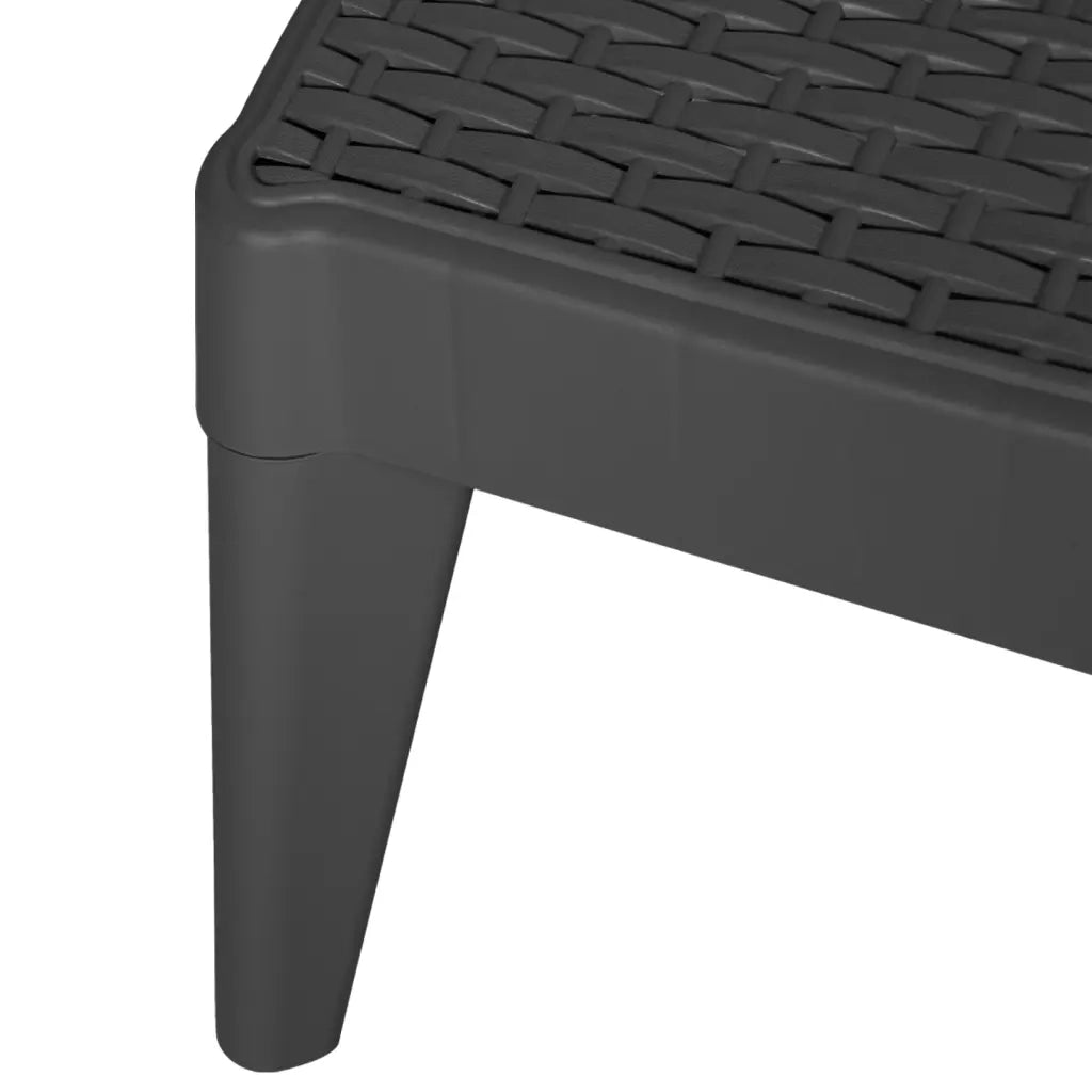 Lettino Antracite 186x60x29 cm in PP 364219