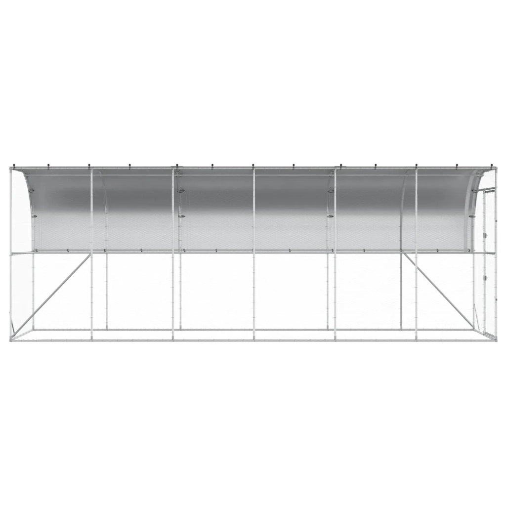 Gabbia per Polli Contro il Muro Argento 600 x 150 x 215 cm 3434722