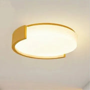 Trade Shop - Plafoniera Led 24w Cerchio Oro Design Moderno Soffitto Tonda Luce Naturale 50118 -