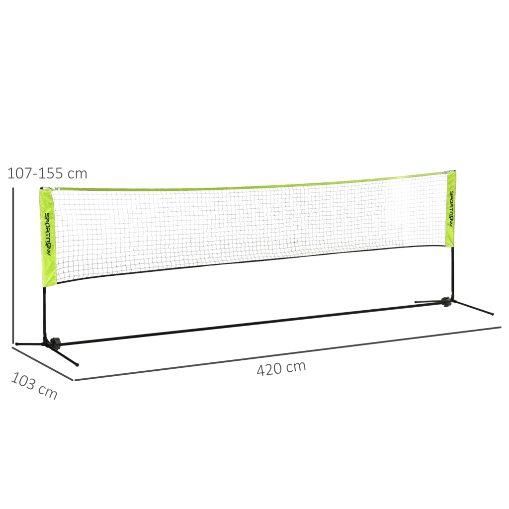 Set rete da badminton, rete da tennis pieghevole, rete da badminton per interni/esterni regolabile in altezza 103/120/155 cm, rete da pallavolo con