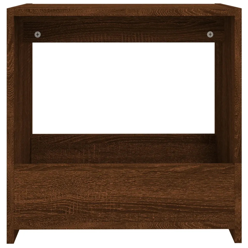 Tavolino Rovere Marrone 50x26x50 cm in Legno Multistrato 826631