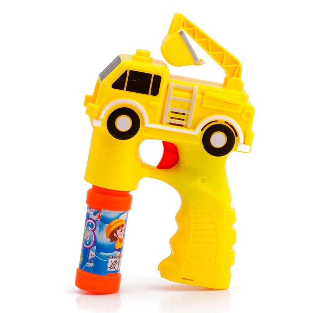 Trade Shop - Pistola Spara Bolle A Forma Di Camion Giallo Con 2 Flaconi Di Ricarica Da 50 Ml 6760247 -