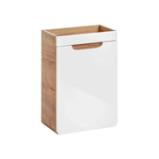 Mobile bagno ERBANO – Rovere chiaro e bianco lucido – 40x60 cm – 1 porta – Da appendere