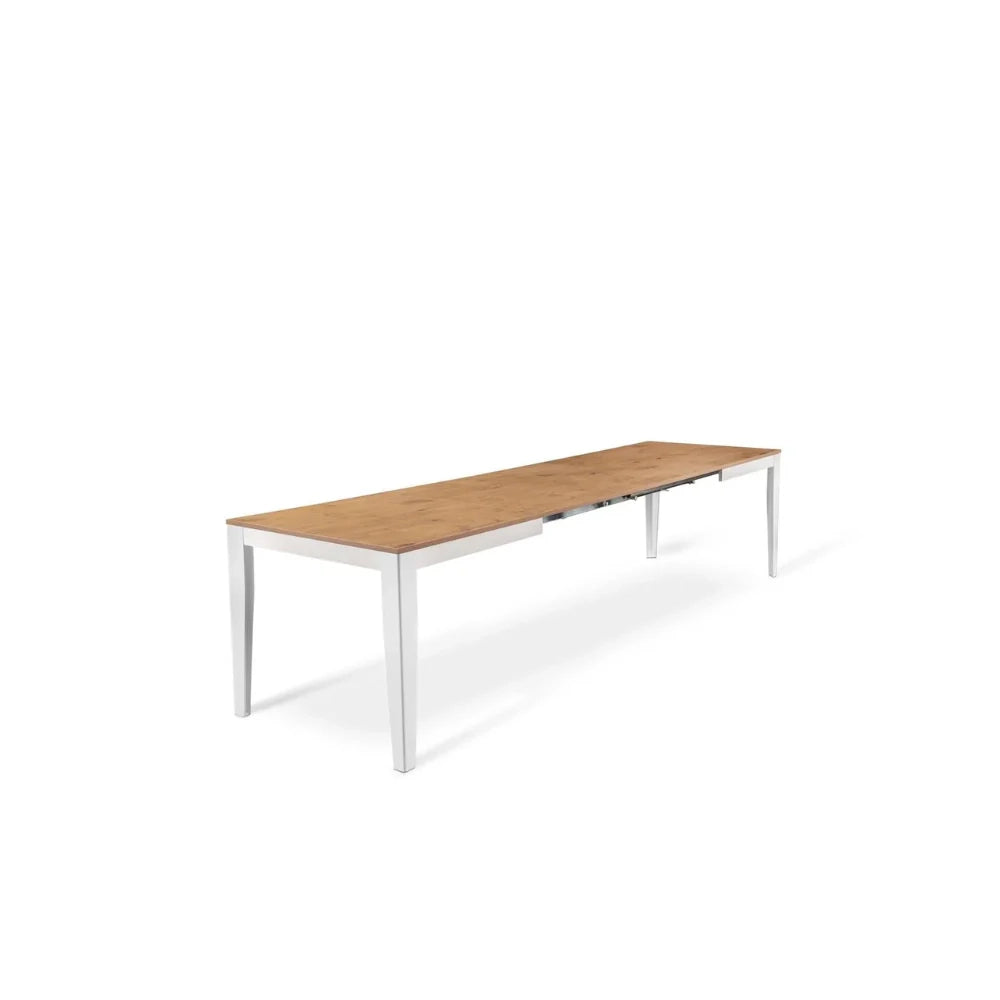 Tavolo da pranzo allungabile effetto rovere naturale naturale Moon 130-290x80 cm fino a 12 posti Made in Italy | Duzzle