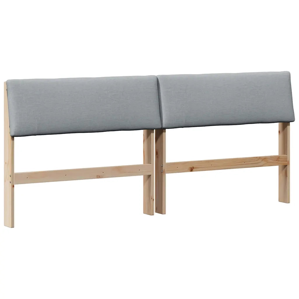 Testiera imbottita-Testiera con Cuscini-Testata Grigio chiaro 180 cm Pino massello 878011