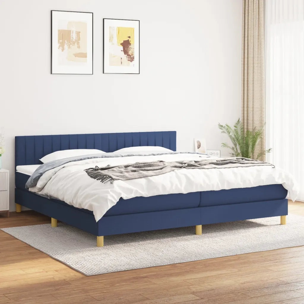 Giroletto a Molle con Materasso Blu 200x200 cm in Tessuto cod mxl 33656