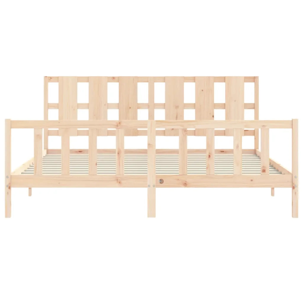 Giroletto senza Materasso-Struttura Letto 200x200 cm in Legno Massello di Pino 903724