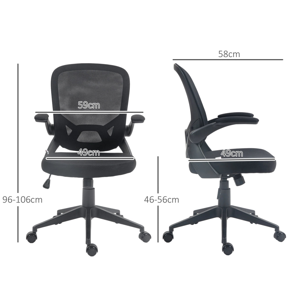 Sedia da Ufficio Girevole Ergonomica ¨C Zephmum ¨C Nero, Tessuto a Rete, Altezza Regolabile