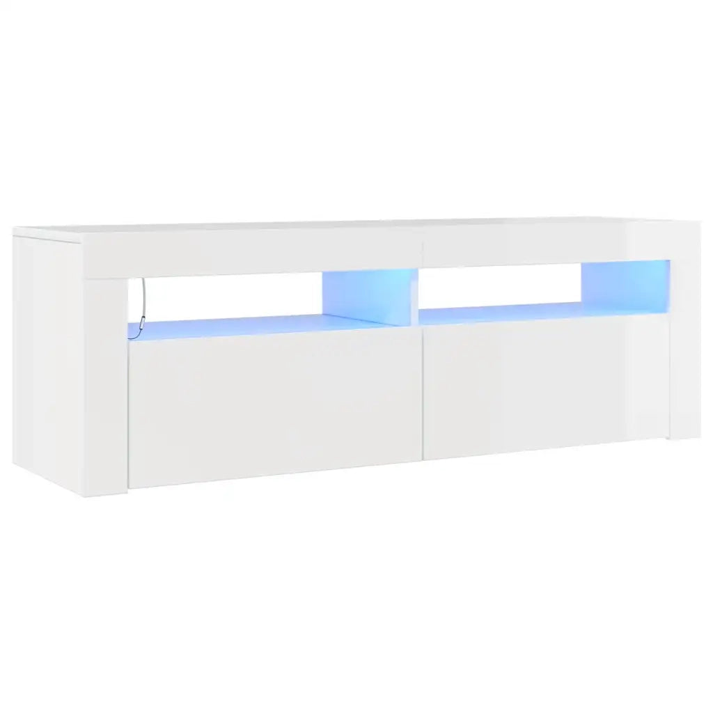 Mobile Porta TV con Luci LED Bianco Lucido 120x35x40 cm cod mxl 54481