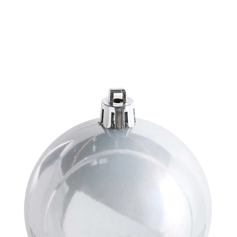 Set di 60 palline di Natale in plastica argentata Decorazioni da appendere Stile tradizionale Palline di Natale Albero di Natale