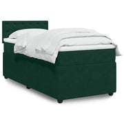 vidaXL Giroletto a Molle con Materasso Verde Scuro 100x200 cm Velluto