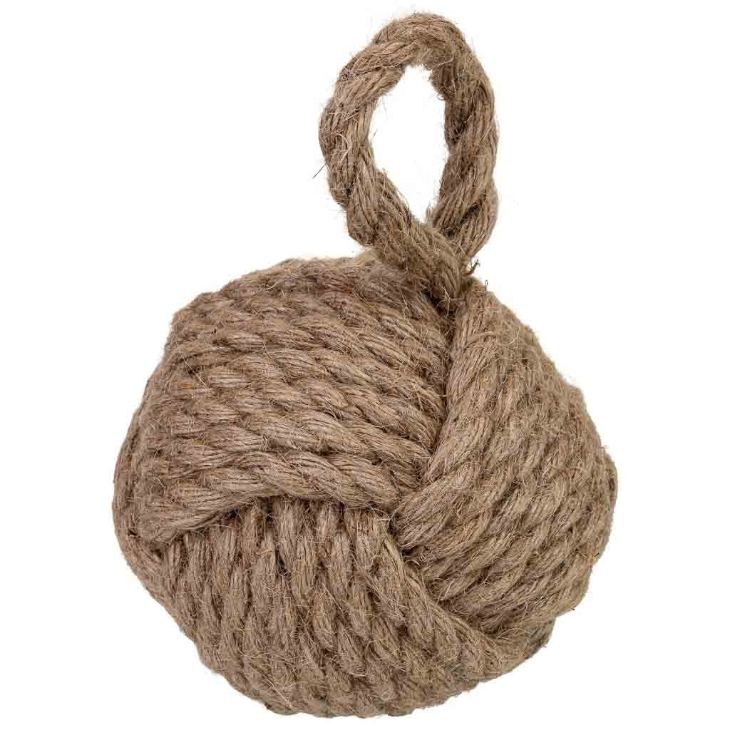 Fermaporta in cotone beige, 13x13x22h cm
