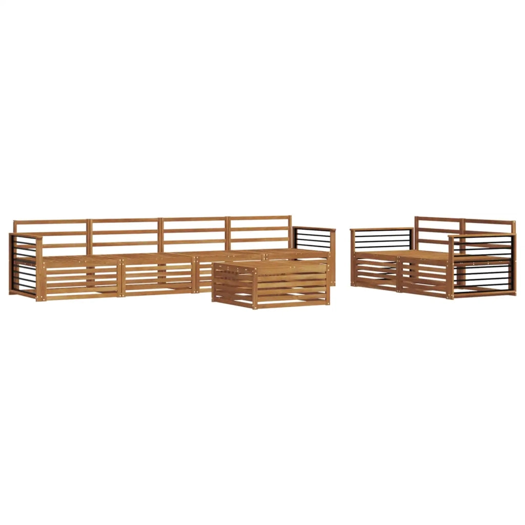 Set di divani da esterno 7 pcs Naturale