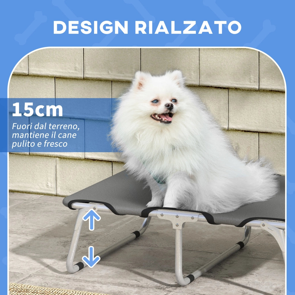 Brandina Pieghevole per Cani ¨C zephmum ¨C Grigio, Metallo e Tessuto Oxford, 71x58x20 cm