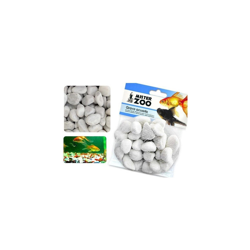 Trade Shop - Confezione Ghiaia Acquario 500 Gr Bianco Per Fondo Fondale 16 X 13 Cm Mister Zoo -