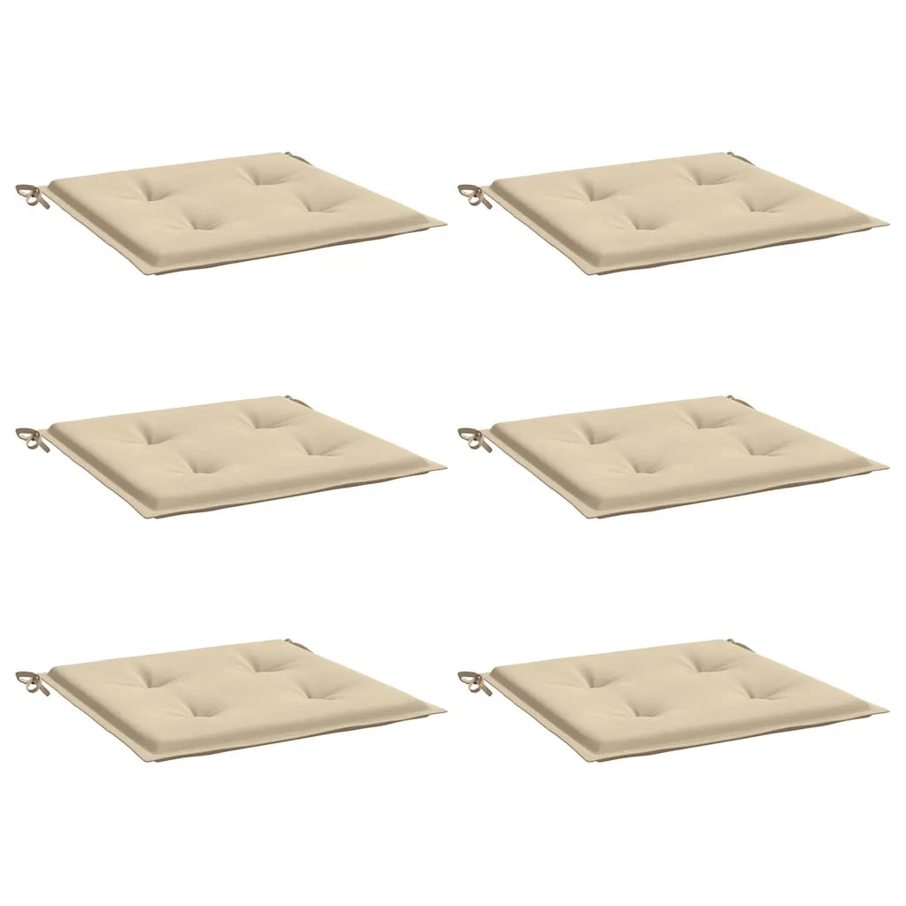 Cuscini per Sedia 6 pz Beige 50x50x3 cm in Tessuto Oxford 314045