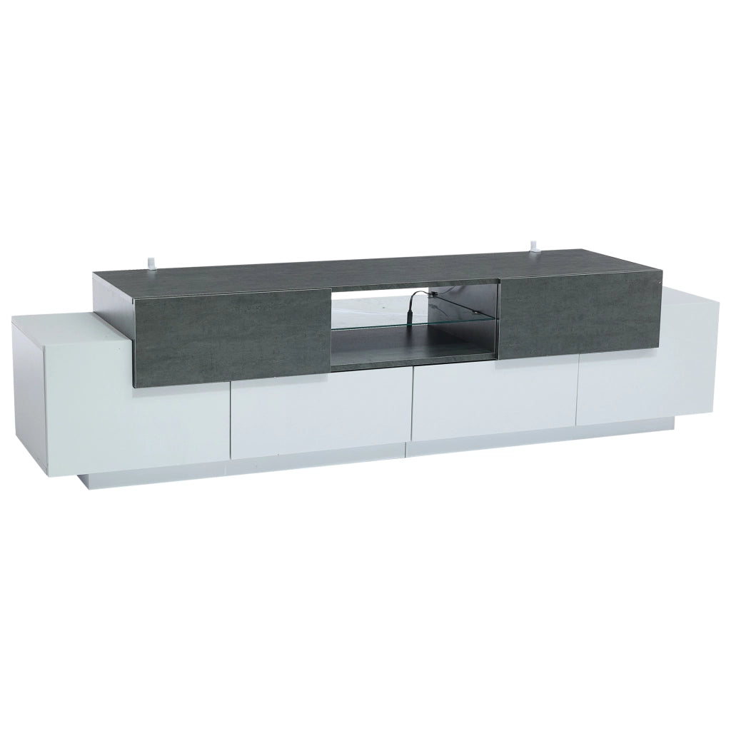 Cassettiera per TV Grigio+Bianco in truciolare 180 cm