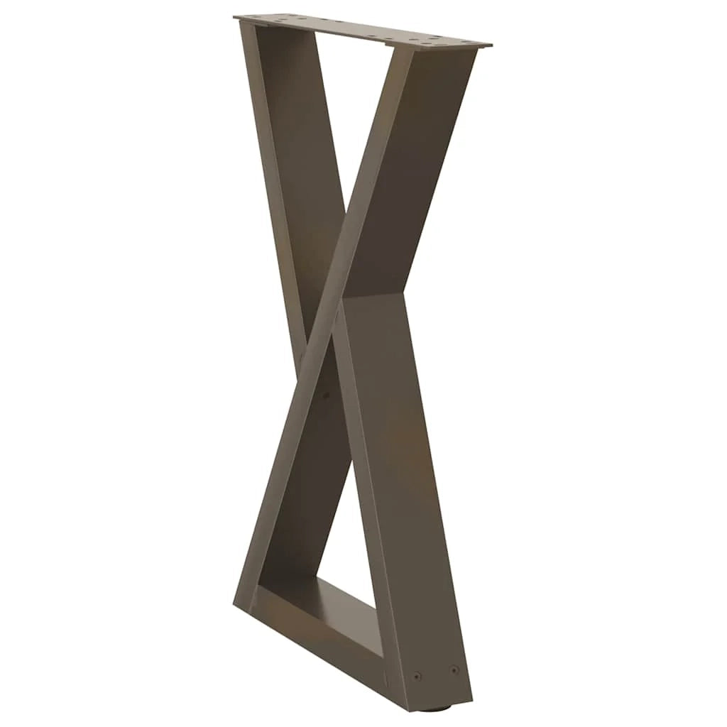 Set di 2 gambe regolabili per tavolo da pranzo 60 x 73 cm design moderno acciaio naturale 02_0057009