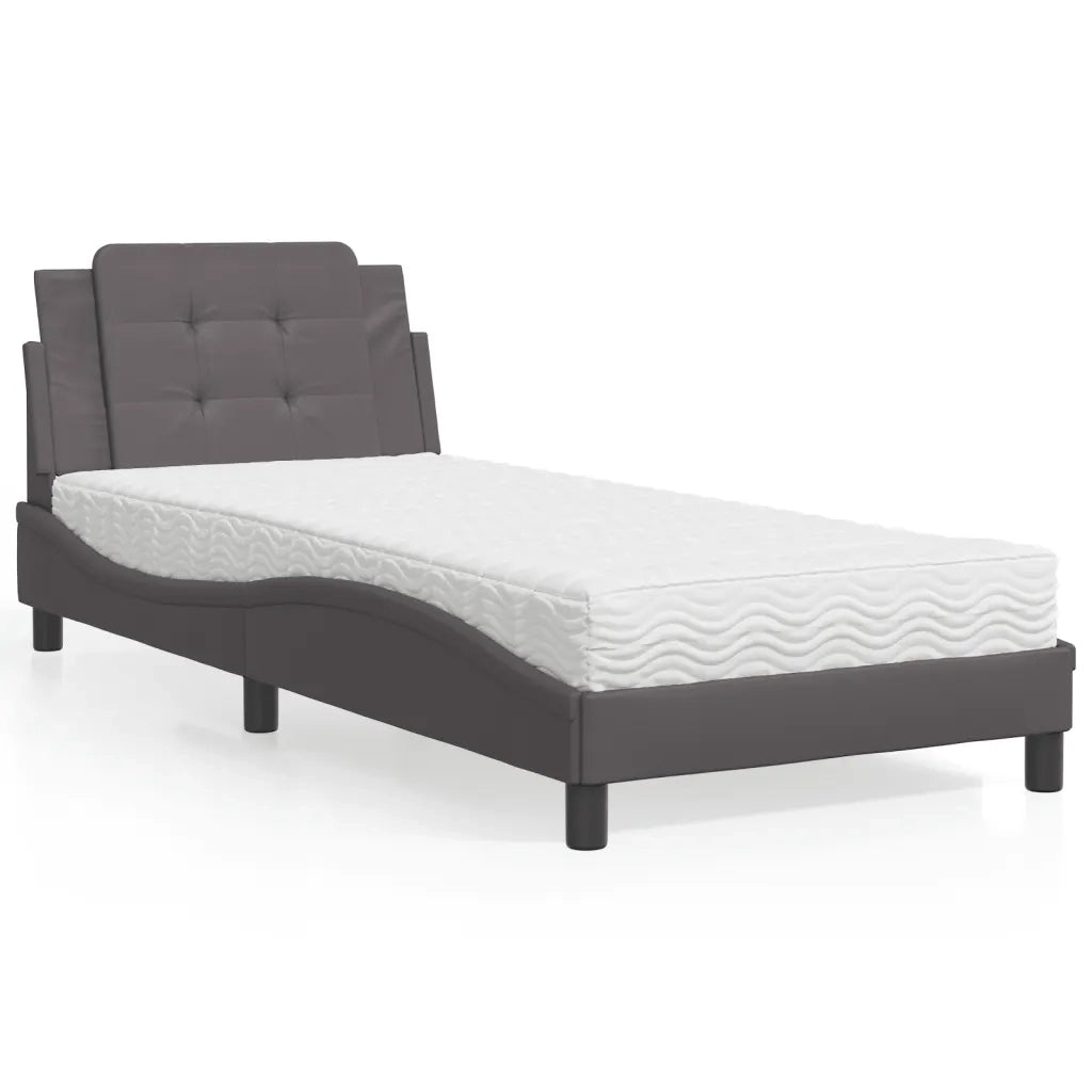 Giroletto senza Materasso-Struttura Letto Zadar Grgio 90x200 cm in Similpelle