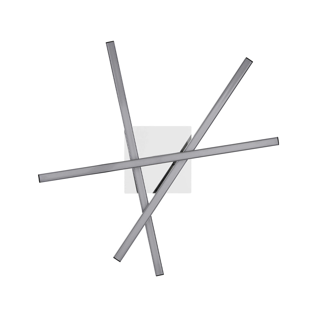 Plafoniera Moderna Lasana 1 Acciaio Cromo 3 Luci Led Integrato 3,5W