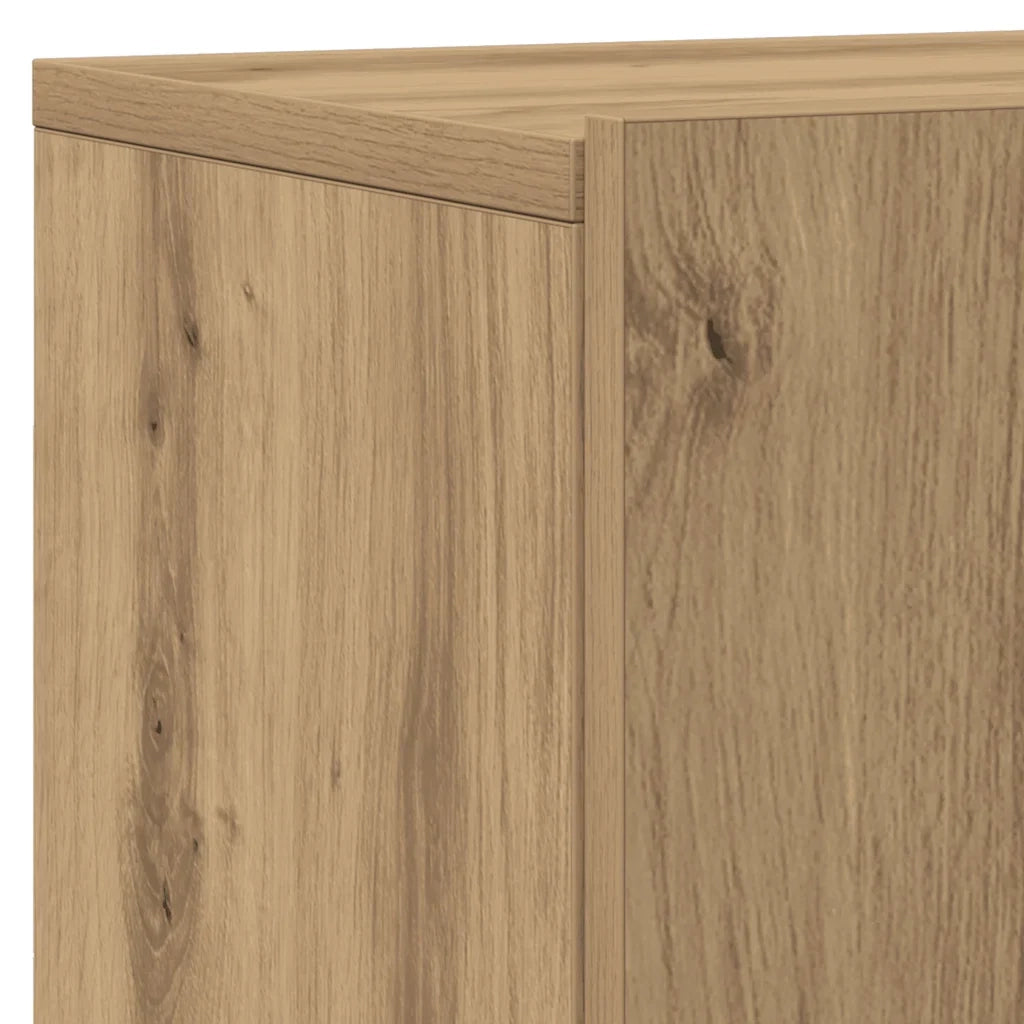 Set di 2 pratici mobili porta TV a parete di design 80 x 30 x 41 cm realizzati in legno di rovere composito finitura artigianale 02_0051169