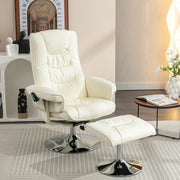Poltrona massage - Xylo - PU con ottomana e 5 punti massaggio beige