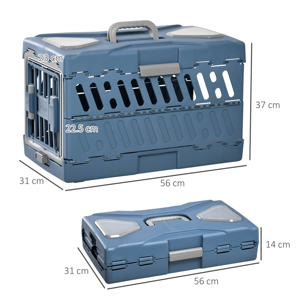 Easycomfort Trasportino per Cani e Gatti Pieghevole e Convertibile in Cuccia, 56x31x37cm, Blu
