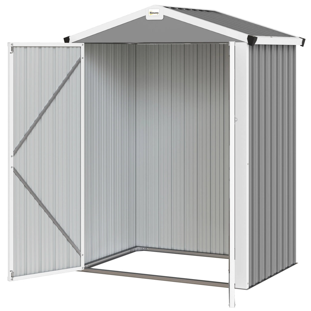 Casetta da Giardino in Acciaio ¨C Zephmum ¨C Grigio Argento 133x87x178 cm