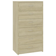 Credenza | Madia | Buffet da pranzo | Armadio da pranzo 6 Cassetti Rovere Sonoma 50x34x96cm Legno Multistrato