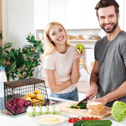 Contenitore per verdure con coperchio in legno | Riutilizzabile e fissabile al muro | Risparmia spazio in cucina
