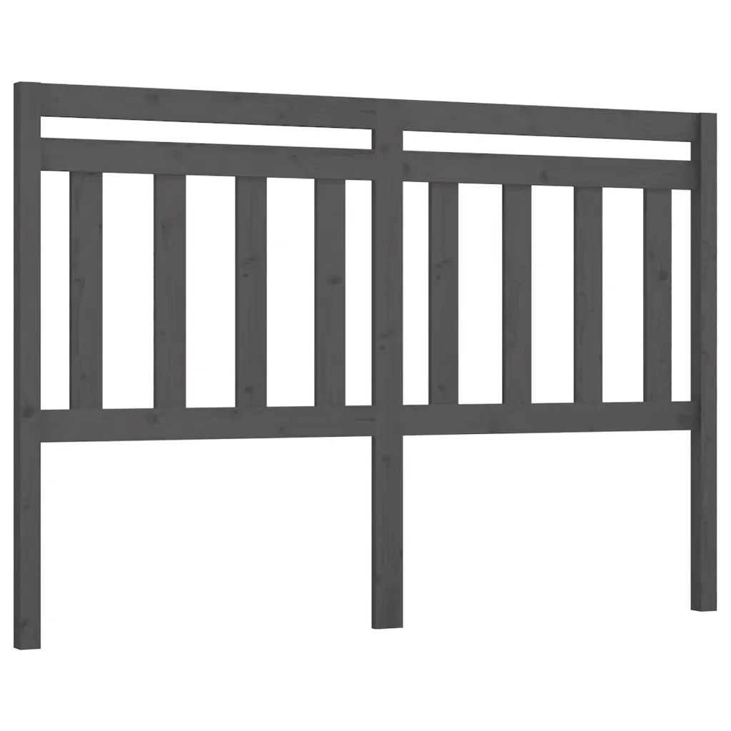 Testiera per Letto-Testata-Testiera Decorativa Grigia 126x4x100cm in Legno Massello di Pino 251890