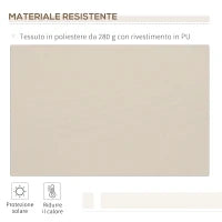Tenda da Sole per Esterno Avvolgibile a Bracci con Apertura a Manovella, 350x250 cm, Crema