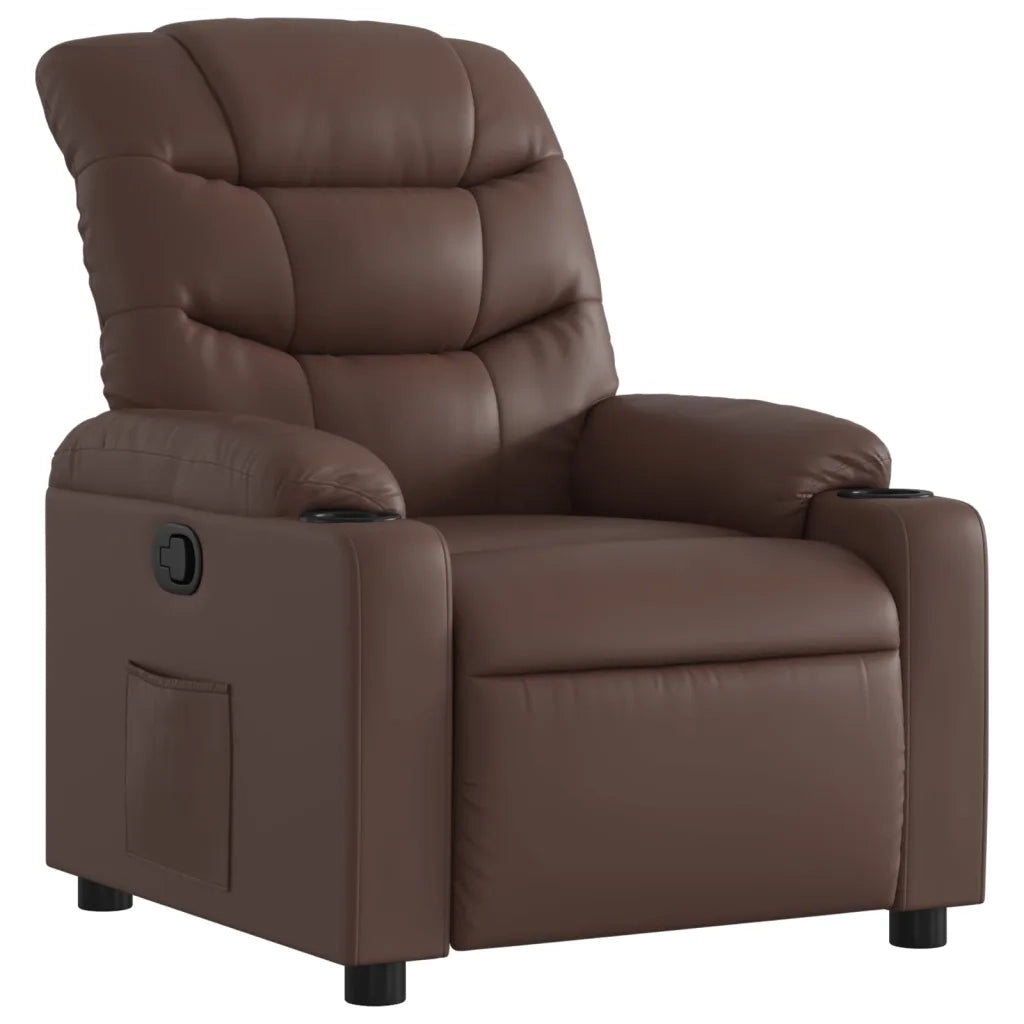 Poltrona Reclinabile Marrone in Similpelle 374135