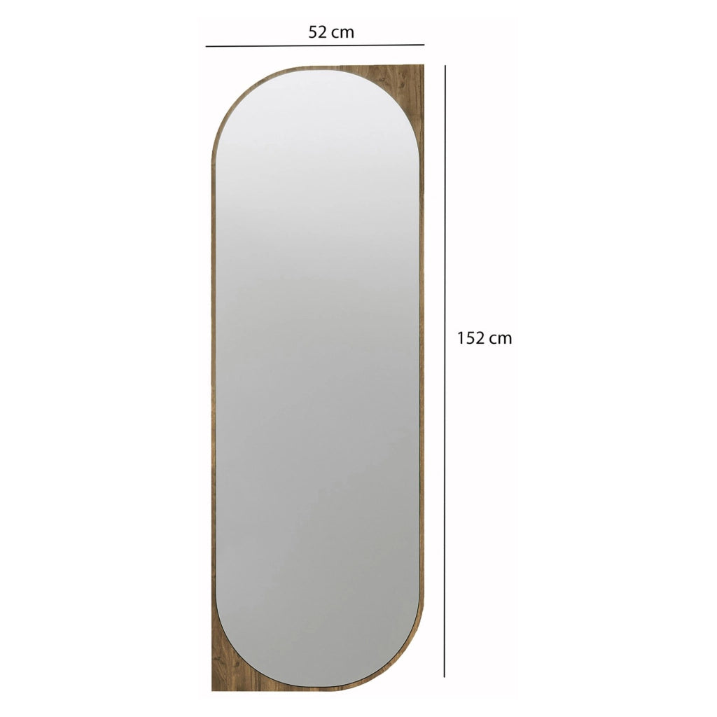 Burgio, Specchio Forma Rettangolare, 52x152h cm Marrone Noce