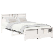 Letto matrimoniale | Letto per adulti | Struttura del letto Bianco 140 x 190 cm Legno multistrato