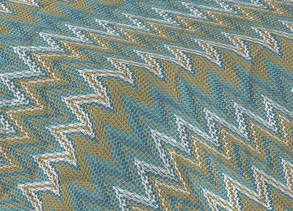 Trapuntino Piumino Estivo Pensieri Delicati Disegno Spinato Zig Zag - Singolo - Verde