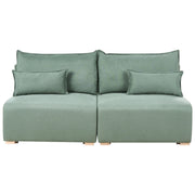 Divano componibile in tessuto verde chiaro imbottito con funzione letto e contenitore Stile minimalista