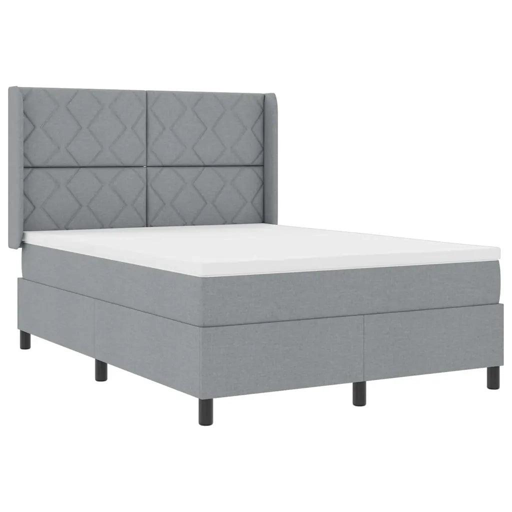 Letto a molle con materasso Grigio chiaro 140 x 200 cm Tessuto 3341707