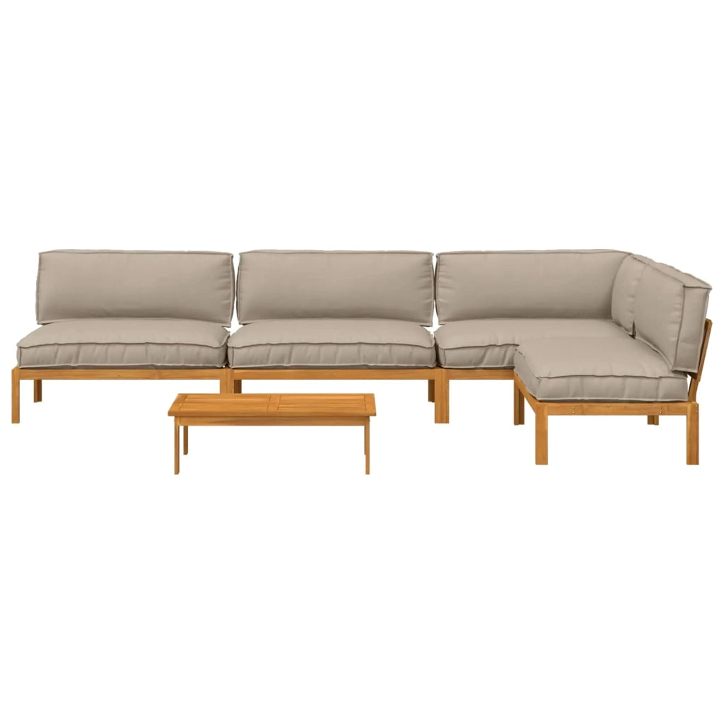 Set di divani con cuscino 5 pcs Talpa Legno di Acacia Massello 3418519