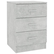 Comodino | Armadio da Notte | Mobiletto da notte Grigio Cemento 38x35x56 cm in Legno Multistrato