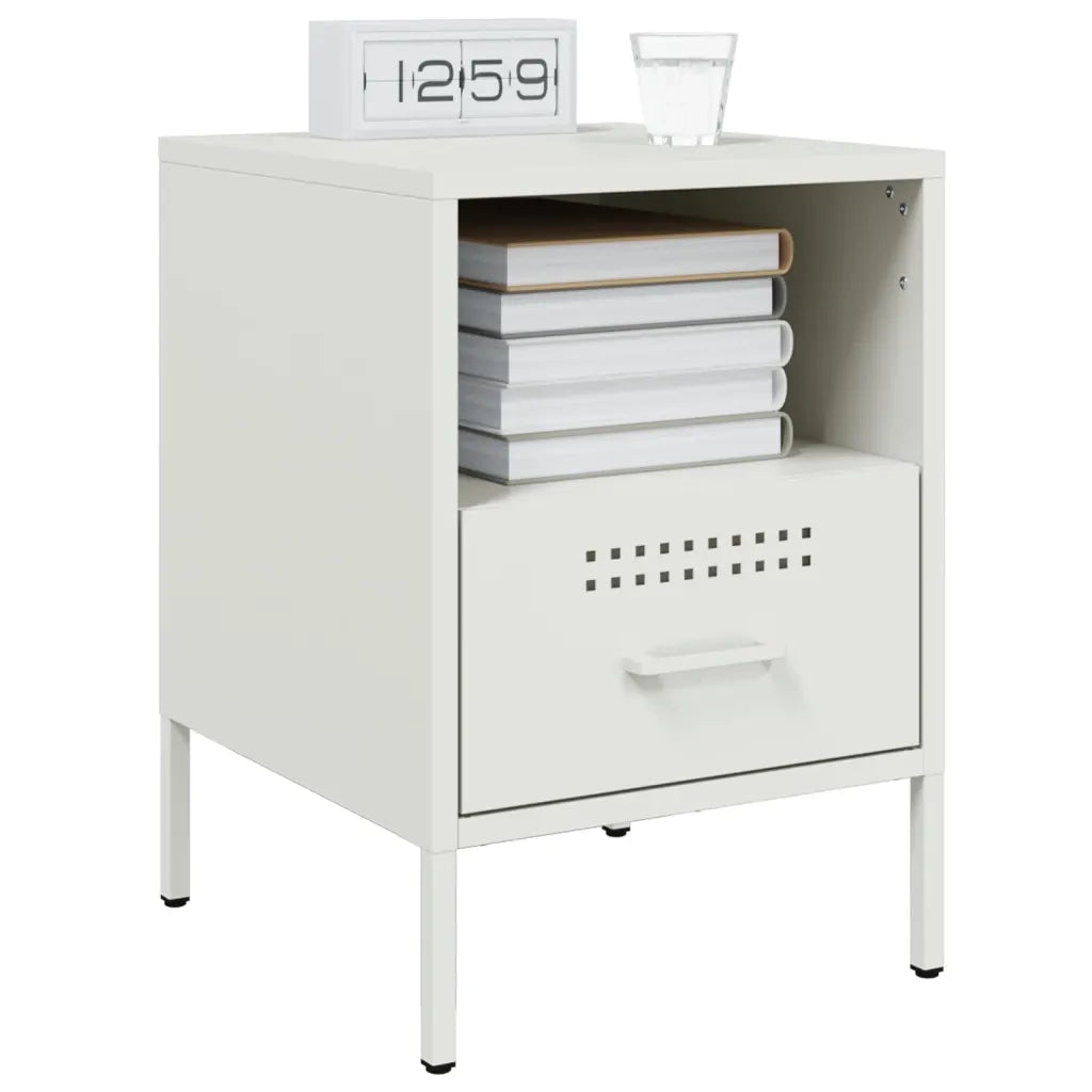 Comodini 2 pz Bianchi 36x39x50,5 cm in Acciaio 843065