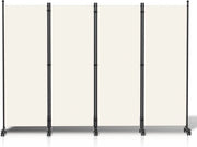 Schermo per camera su ruote con 4 pannelli - 228 x 181 cm - Divisore camera Giardino Parete Spagnola Beige