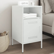vidaXL Comodino Bianco 36x39x68 cm in Acciaio