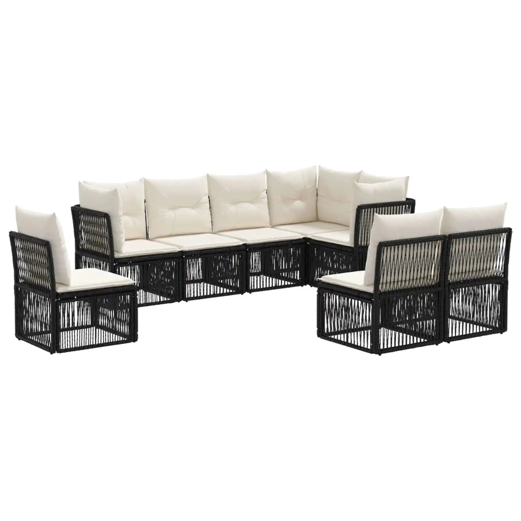 Set Divano da Giardino 8 pcs Nero polyrattan 3434239