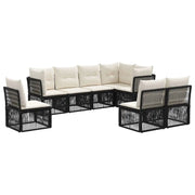Set Divano da Giardino 8 pcs Nero polyrattan 3434239