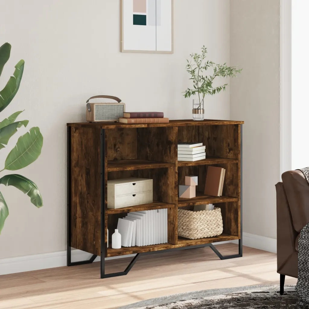 Credenza | Madia | Buffet da pranzo | Armadio da pranzo Rovere Fumo 91x35,5x74,5 cm in Legno Multistrato