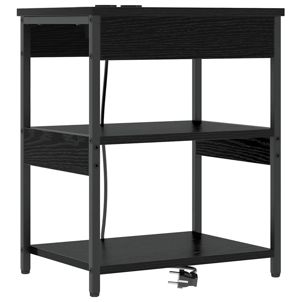 Armadio da Notte Rovere Nero 41 x 31 x 51 cm Legno multistrato 859535