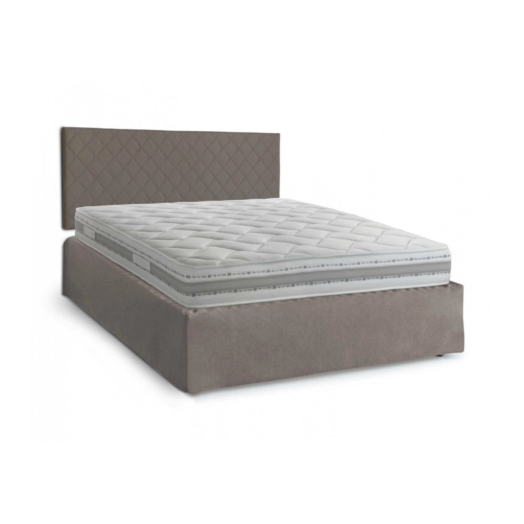 Letto Matrimoniale Delinda, Letto Matrimoniale Materasso Incluso Made in Italy, Grigio