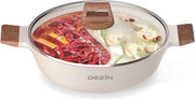 Pentola per Hotpot da 5 QT con Doppia Funzione - Piatto Antiaderente per Shabu con Induzione e Forno a Gas